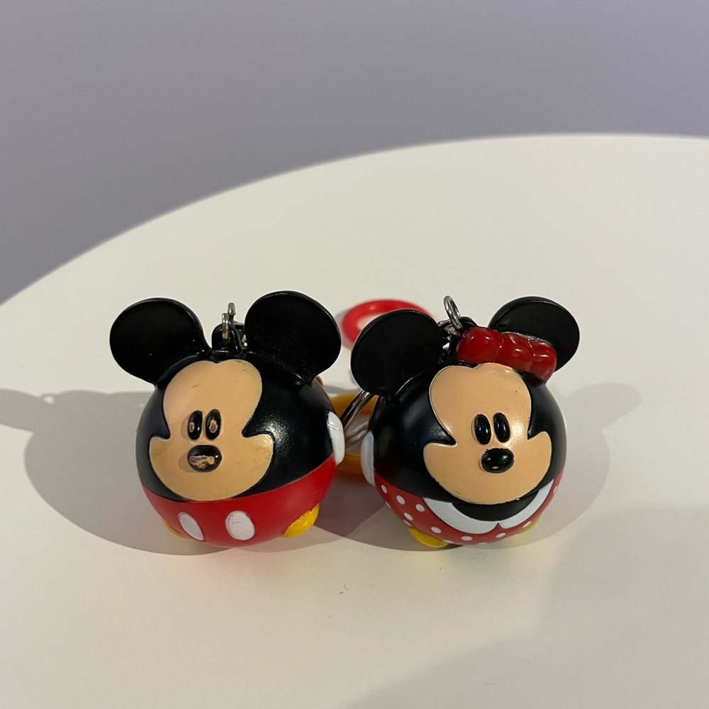Vintage Mickey and Minnie Mouse Keychains